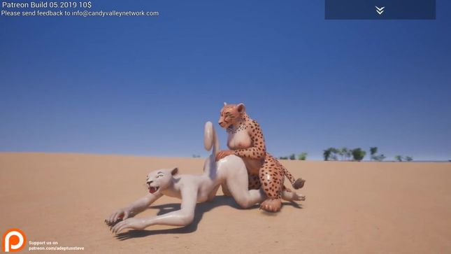Фурри трахает свою подружку в пустыне